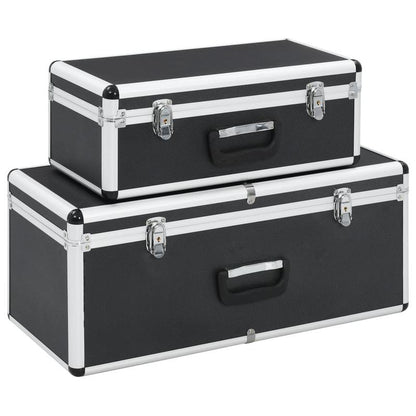 Opbergkoffer – Opbergkist – Gereedschapskoffer – Opbergbox – Opbergbak – Aluminium & ABS – Set Van 2 Met Slot & Verstevigde Hoeken