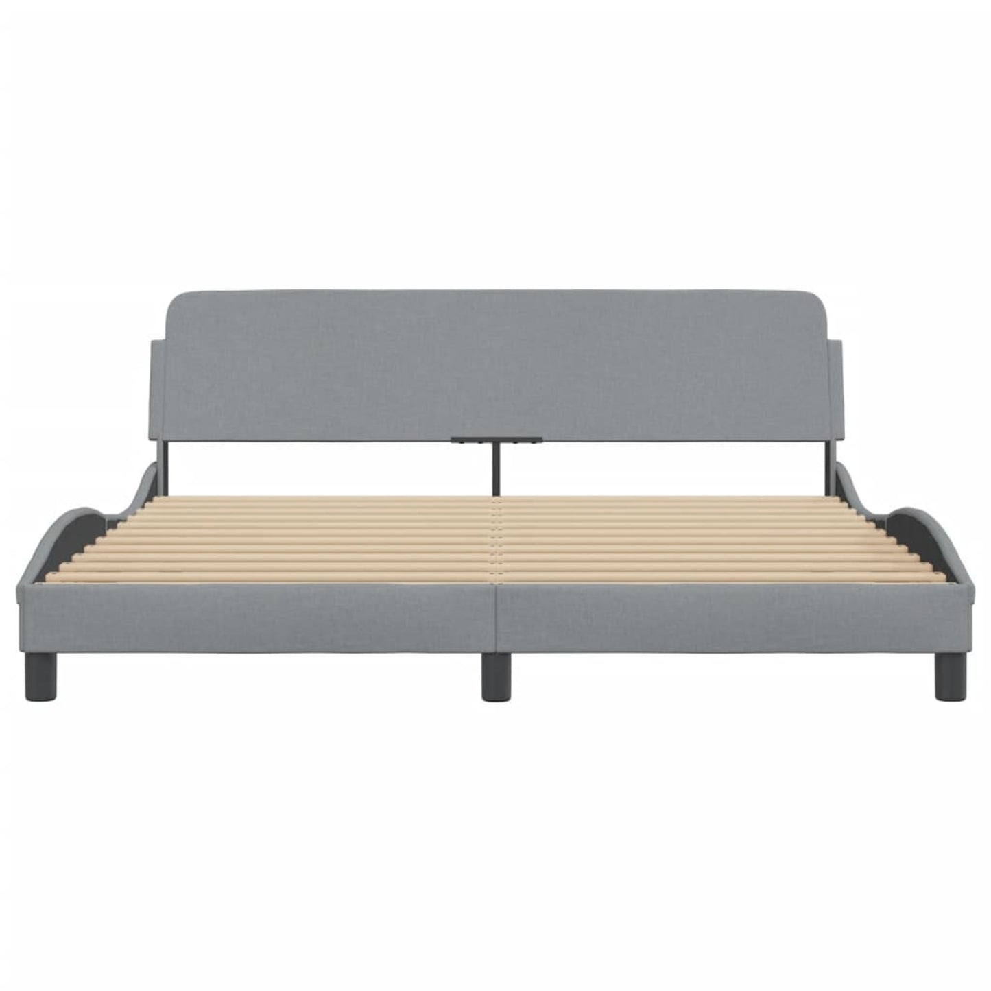 Bed frame without mattress light grey 180x200 cm fabric with Slat Support Platform Bed Frame Suitable for Mattress Size 180 x 200 cm for Bedroom