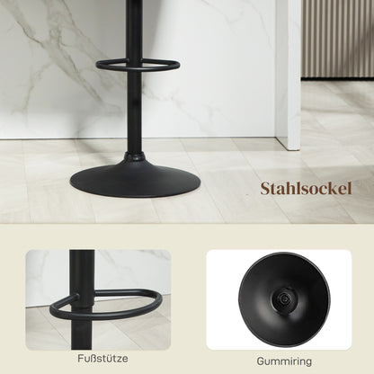 Barkrukken – Barstoelen – Keukenkrukken – Hoge Stoelen – Krukken Set – Donkergrijs – Verstelbare Hoogte – Metalen Onderstel Met Voetsteun