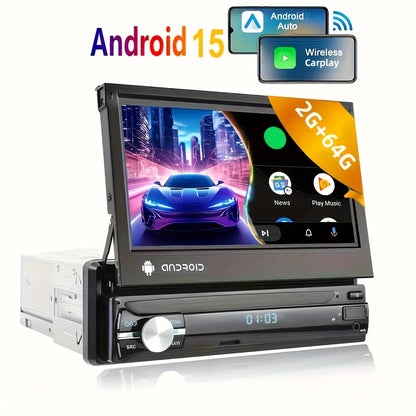 Multimedia Car Radio – Android Autoradio – 1 DIN Speler – Navigatie Systeem – Touchscreen Radio – 7-inch HD Display – GPS Navigatie Met WiFi – Inclusief Draadloze Achteruitrijcamera