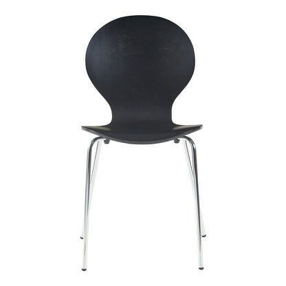 Eetkamerstoel – Stoel – Kuipstoel – Stoelset – Barkruk – Stapelbaar – Berkenhout Met Metalen Poot – Zithoogte 46 cm – Set Van 4