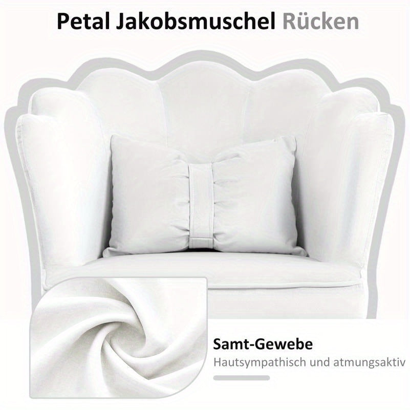 Bureaustoel – Stoel – Office Chair – Draaistoel – Kantoorstoel – Ergonomisch Design – Memory Foam Zitkussen – Verstelbare Zithoogte – 360° Draaibaar – Gewatteerde Armleuningen – Stevig Metalen Onderstel – Wit Fluweel