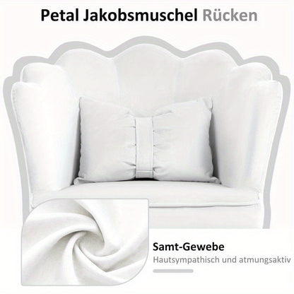 Bureaustoel – Stoel – Office Chair – Draaistoel – Kantoorstoel – Ergonomisch Design – Memory Foam Zitkussen – Verstelbare Zithoogte – 360° Draaibaar – Gewatteerde Armleuningen – Stevig Metalen Onderstel – Wit Fluweel