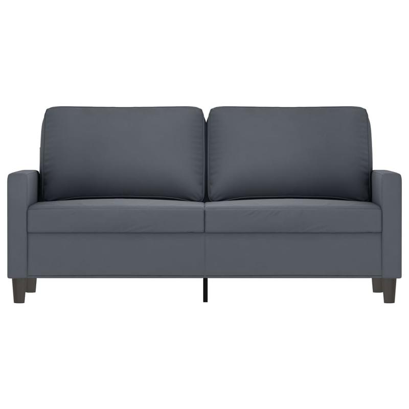 Bankstel – 2-Zitsbank – Slaapbank – Hoekbank – Zetel – Donkergrijs Velours – Compact 140 cm – Hardhouten Frame