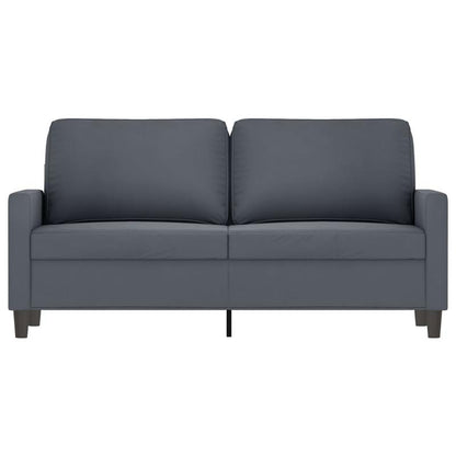 Bankstel – 2-Zitsbank – Slaapbank – Hoekbank – Zetel – Donkergrijs Velours – Compact 140 cm – Hardhouten Frame