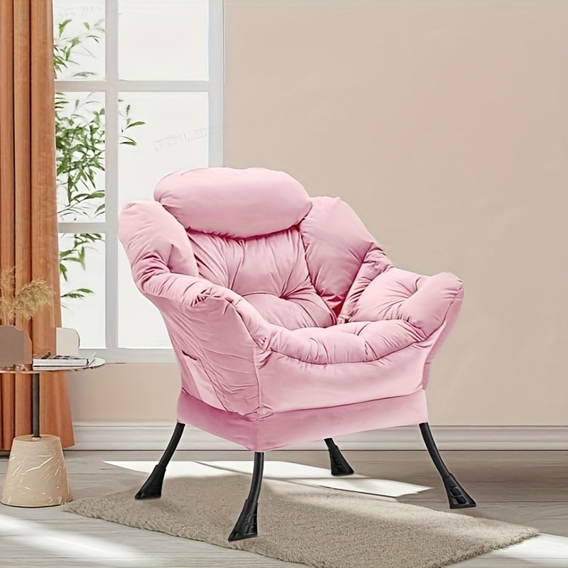 Eetkamerstoel – Stoel – Kuipstoel – Fauteuil – Keukenstoel – Ergonomisch Design – Zachte Textiele Bekleding – Zwarte Metalen Poten