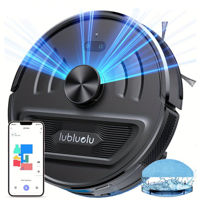Lubluelu L20 Robot Vacuum and Mop 5500Pa, 3in 1 Robotic Vacuum Cleaner, Smart Mapping, 30 No-go Zones, WiFi/App/Alexa, for Home Carpet Pet Hair Hard Floor