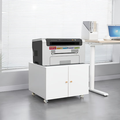 Printerstandaard – Printerkast – Printertafel – Bureaurek – Mobiele Opberger – Stevig Metalen Frame – Verstelbare Planken – Wieltjes – Compact Design