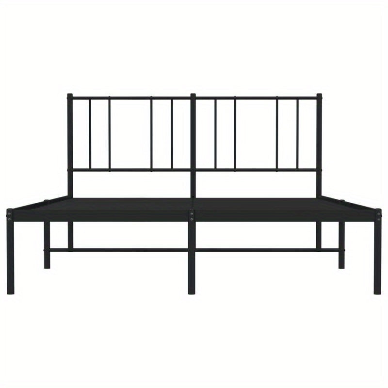Bedframe – Bedframe Met Hoofdbord – Bed Stel – Bedframe Metaal – Bed Frame Zwart – Poedergecoat Staal – Maat 140x190 Cm
