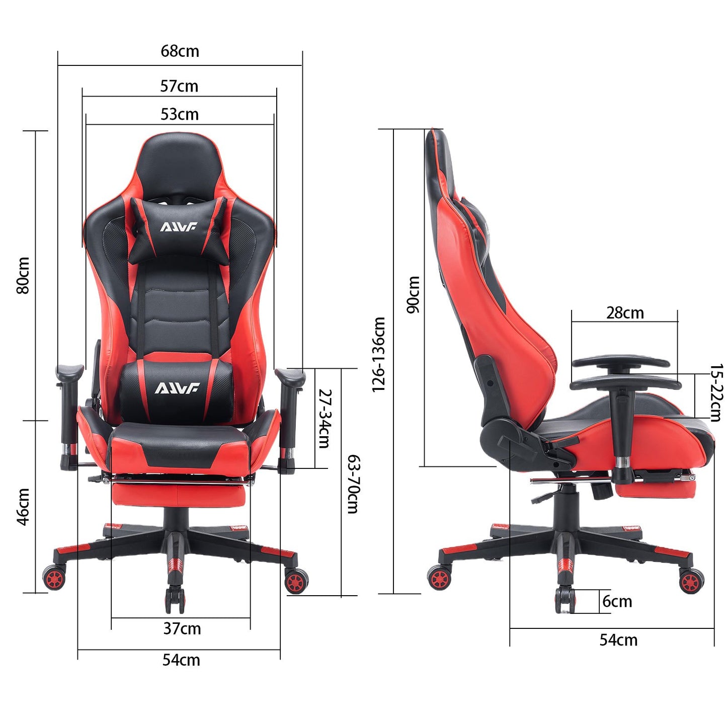 Gamestoel – Gaming Chair – Gaming Stoel – Bureaustoel – Game Stoel – Verstelbare Voetensteun – Ergonomische Rugleuning – PU Leer – Draaibaar – Met Armleuningen – Stevig Metalen Frame – Khaki/Wit