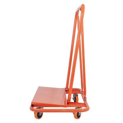 Plaatentrolley – Platenwagen – Rigips Trolley – Panelentrolley – Transportwagen – Draagvermogen 1000 kg – Robuust Stalen Frame – Oranje
