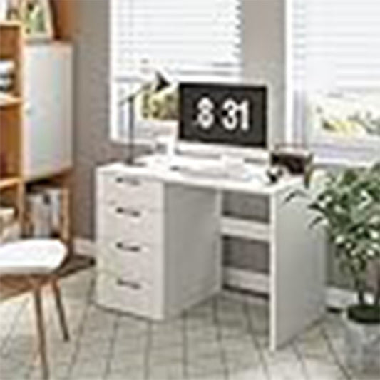 Multifunctioneel Bureau – Computer Bureau – Werkplek – Laptop Tafel – Kaptafel – 4 Laden – Strak Wit Design