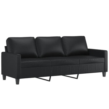 Bankstel – 3-zitsbank – Slaapbank – Hoekbank – Zetel – Modern Europees Design – Zwaar Hardhouten Frame – Zwart Kunstleer – Ruimtebesparend – Comfortabel