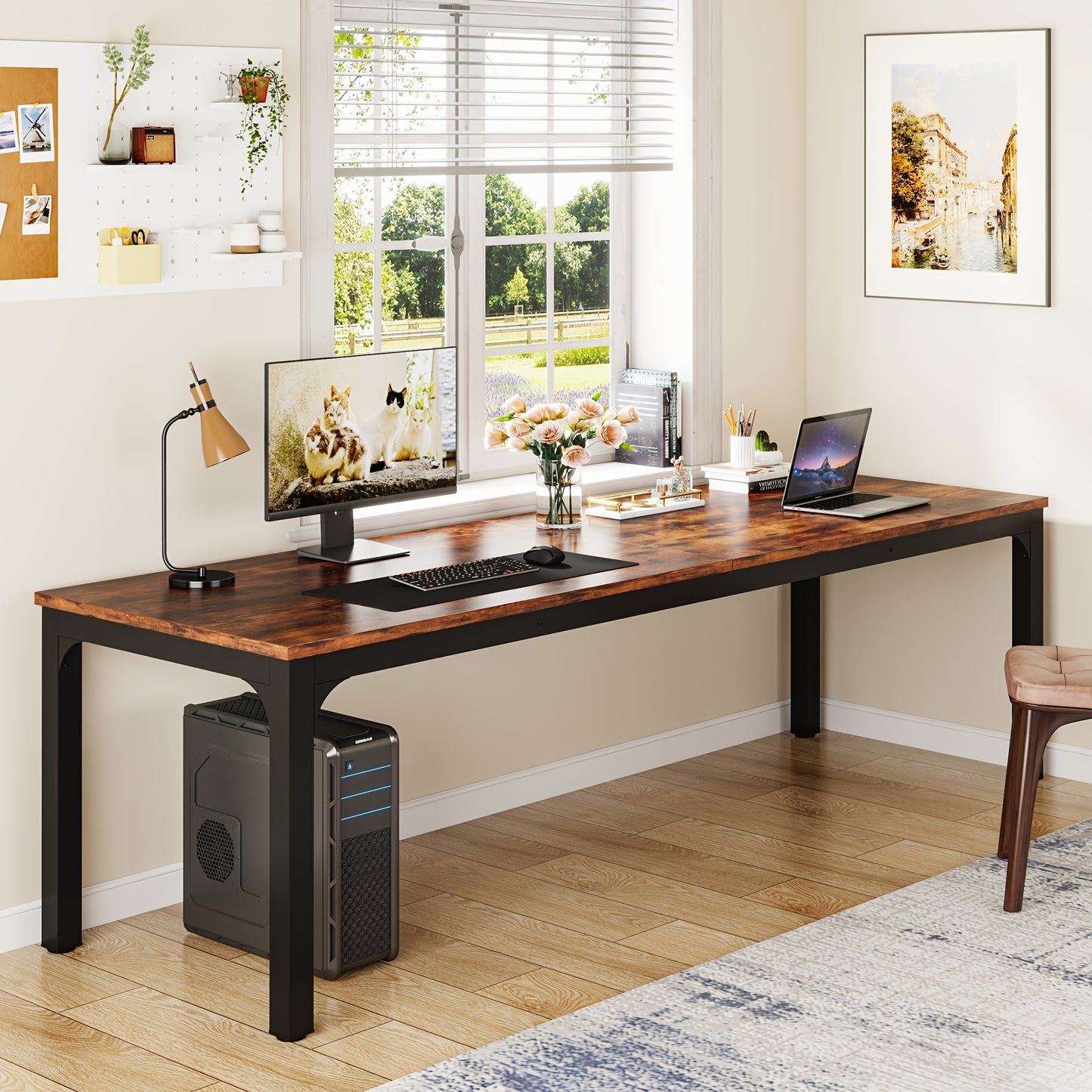 Eettafel – Keukentafel – Tafel – Dinertafel – Werkplek – Extra Lang 200 cm – Massief Hout en Spaanplaat