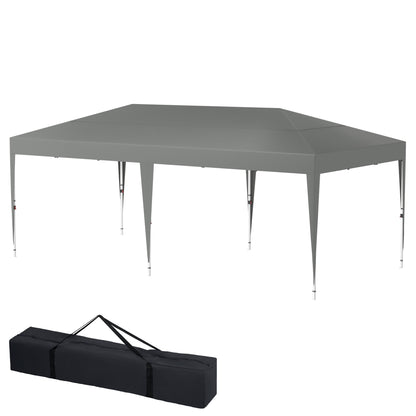 3x6m Pavilion Party Tent Metal Folding Pavilion Foldable Garden Pavilion Waterproof Stable Garden Tent Pergola For Party, Market Stall, Garden Outdoor Camping, Anthracite/Silver Grey/White/Green