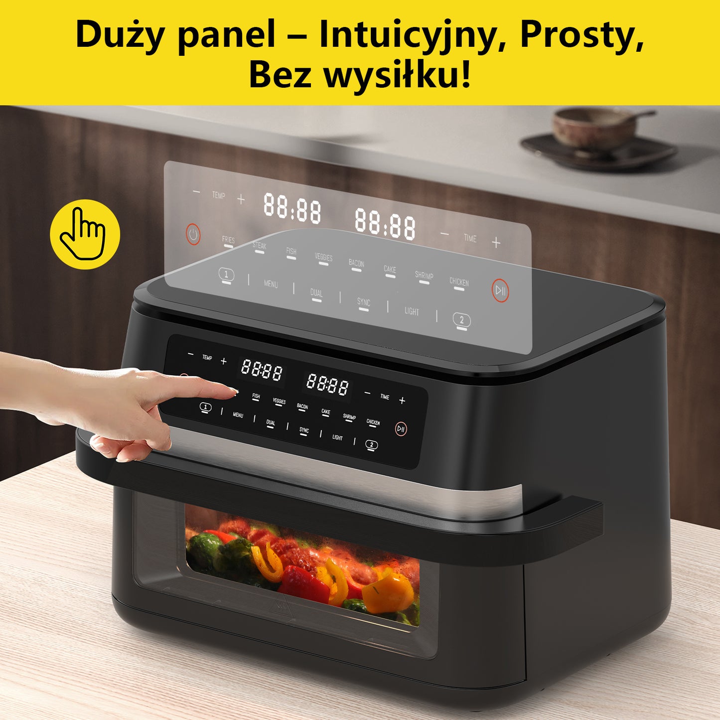 Airfryer – Heteluchtfriteuse – Digitale Friteuse – Gezond Koken – XXL 11L – 2950W Vermogen – Dual-Zone Met Verwijderbare Divider