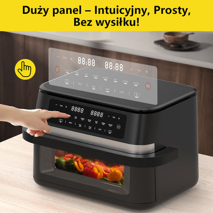 Airfryer – Heteluchtfriteuse – Digitale Friteuse – Gezond Koken – XXL 11L – 2950W Vermogen – Dual-Zone Met Verwijderbare Divider