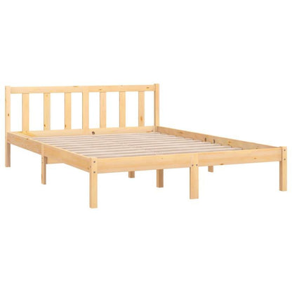 Bedframe – Bedbodem – Slaapbank – Ledikant – Bedombouw – Klein Tweepersoonsbed 120x190 cm – Stevige Constructie – Eenvoudige Montage – Classic Design – Bruin