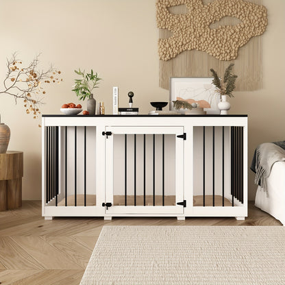 Hondenbench – Hondenkooi – Bench – Hondenhuisje – Hondenbox – Medium – Fiberboard – Multifunctioneel Meubel – Met Deur