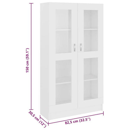 Modern -Standing Showcase Cabinet with Shutter Doors - Particleboard, Assembly, Spacious Display Suitable for & Office Decor - Wood Material (Standalone)
