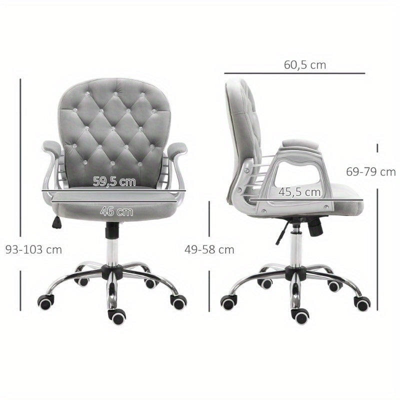 Ergonomische Bureaustoel – Bureaustoel – Kantoorstoel – Office Chair – Werkstoel – Grijs – Verstelbare Zithoogte – 360° Draaibare Basis