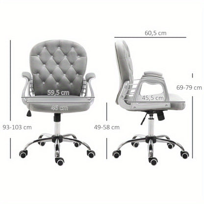 Ergonomische Bureaustoel – Bureaustoel – Kantoorstoel – Office Chair – Werkstoel – Grijs – Verstelbare Zithoogte – 360° Draaibare Basis