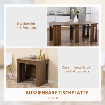 Eettafel – Keukentafel – Uitschuiftafel – Klaptafel – Tafel – Houtlook – Uitschuifbaar – Met Wieltjes – 180x85x75 cm – Ruimtebesparend Design