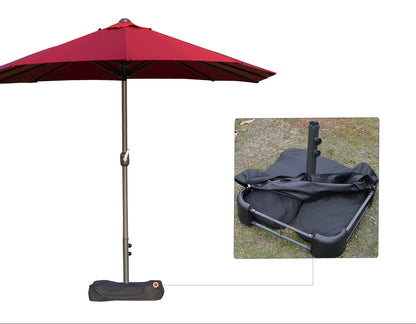 XXL Parasol – Tuinparasol – Terrasparasol – Zonneparasol – Balkonparasol – Bordeauxrood – Extra Groot 4,6 x 2,7 m – Staal Frame Met Ballastzakken