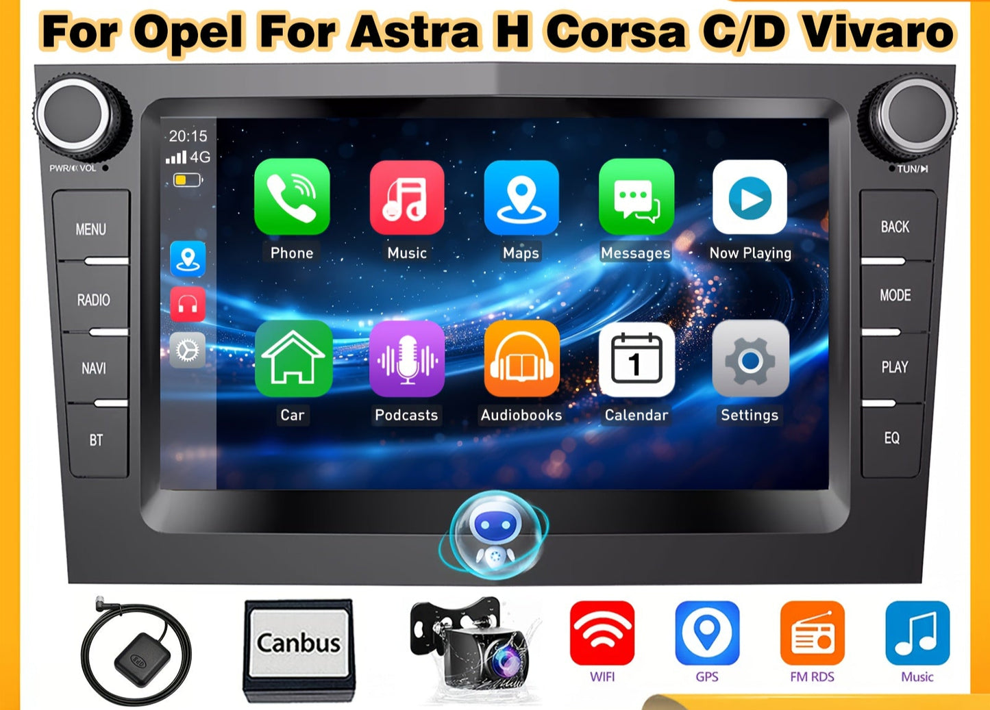 Autoradio – Multimediaspeler – Car Stereo – Navigatiesysteem – DAB+ Radio – 7 Inch HD Touchscreen – Android 14.0 – Draadloze CarPlay & Android Auto – Inclusief AHD Achteruitrijcamera