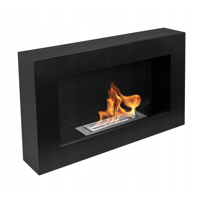 Hanging Biofireplace 65x40x12 cm Box Black Structural Matte