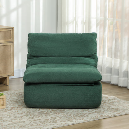 HOMCOM 1-Seater Lazy Sofa Floor Chair with Ultra-High Density Monobloc Foam, Lounge Chair for Living Room, Bedroom, and Office, 200 Kg Load Capacity, 82x103x75 cm, Green