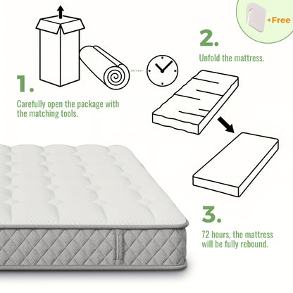 Orthopedic Cold Foam Mattress 120x200cm, Mattress with 7-zone Pocket Spring Core, Firmness Level H3 (medium Firm), 20cm High, 4 Handles + Vacuum Packaging