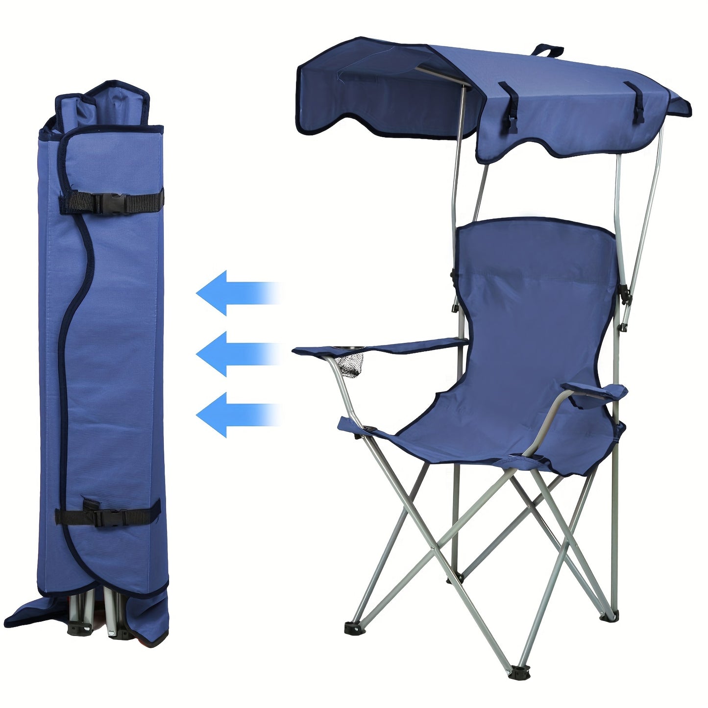 Strandstoel – Tuinstoel – Lounge Stoel – Ligstoel – Inklapbare Strandstoel – UPF 50+ Zonbescherming – Lichtgewicht Met Draagtas