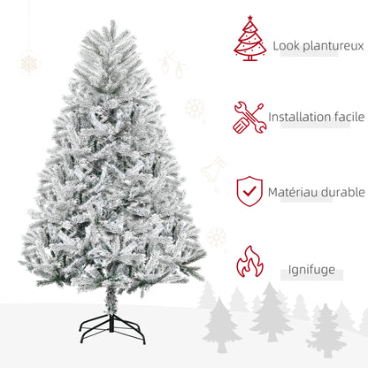 Kunstkerstboom – Nepboom – Sneeuwboom – Kerstboom Wit – Imitatie Nordmann – 180 Cm Hoog – 521 Sneeuwtakken