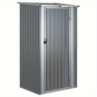 Tuinschuur – Tuinhuisje – Tuinberging – Tuinopslag – Schuur – Grijs – Gegalvaniseerd Staal – 118,5x97x209,5 cm – Stevig en Mobiel