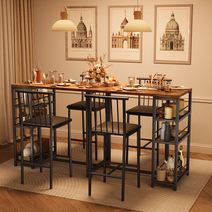 Eettafelset – Eethoek – Tafel met Stoelen – Meubelset – Diningset – Massief Hout & Kunstmatig Board – Klassiek Zwart-Grijs Design