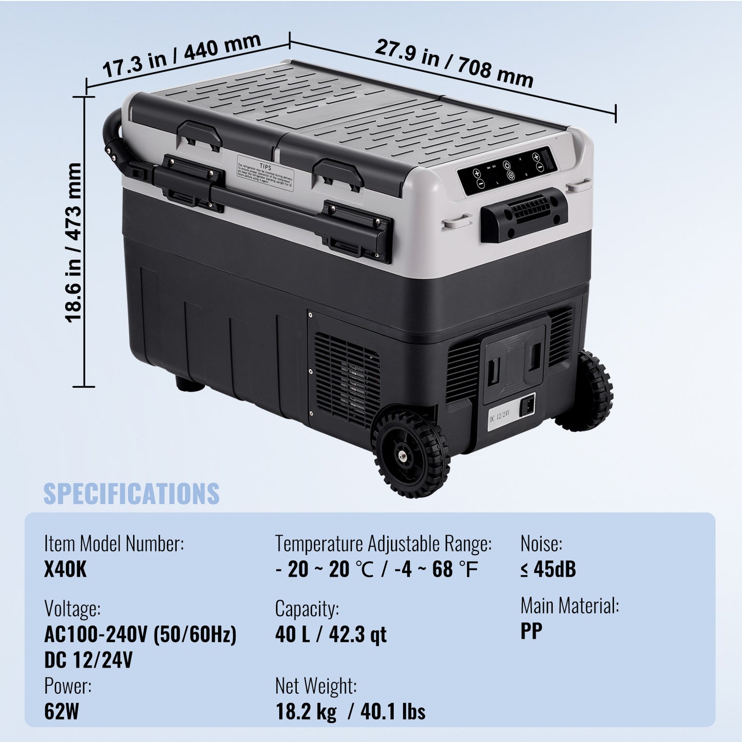 Mobiele Koelkast – Draagbare Koelbox – Camping Koelkast – Compressor Koelbox – 40 Liter – Snel Koelen – Stil En Energiezuinig