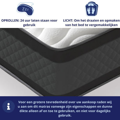 Memory Foam Matras – Traagschuim Matras – Orthopedisch Matras – Koudschuim Matras – Ergonomisch Matras – 160x200 cm – 20 cm Dikte – 7 Comfortzones – H3 Stevig – Ademend & Temperatuurregulerend