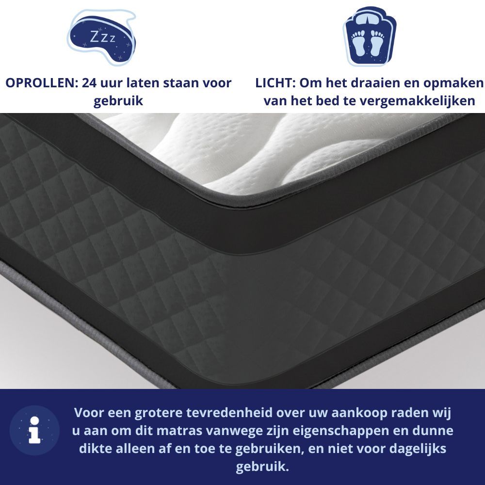Traagschuim Matras – Memory Foam Matras – Koudschuim Matras – Orthopedisch Matras – Ergonomisch Matras – 90x200 cm – 7 Comfortzones – H3 Stevigheid
