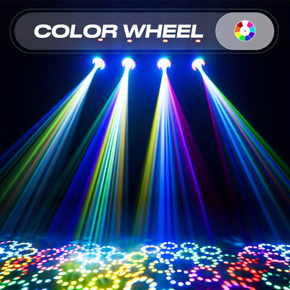 Moving Head Licht – LED Stage Spot – DJ Verlichting – RGBW Beam Lamp – Prism Gobo Effect – 270W RGBW LED – DMX512 Met Geluidsactivatie