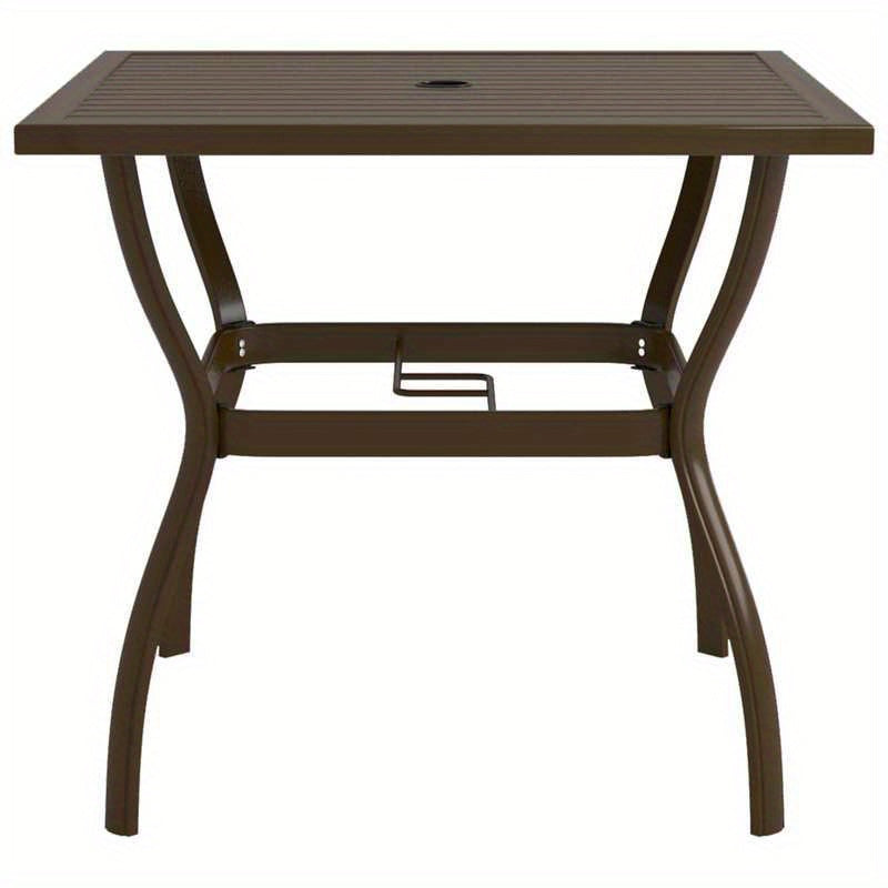 Garden table 81.5x81.5x72cm steel bruin Removable Durable Outdoor, , Backyard Setup, Alfresco Dining, Removable Top, Weatherresistant Material, Dining Table, Garden Furniture, Homeowners, Event Planners