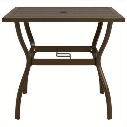 Garden table 81.5x81.5x72cm steel bruin Removable Durable Outdoor, , Backyard Setup, Alfresco Dining, Removable Top, Weatherresistant Material, Dining Table, Garden Furniture, Homeowners, Event Planners