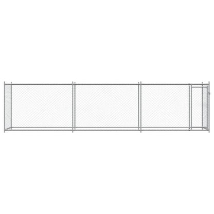 Hondenren – Hondenkooi – Hondenbench – Buitenkennel – Metalen Hondenren Grijs – Gegalvaniseerd Roestbestendig IJzer – 600x200x150 cm – Vooraf Gemonteerd