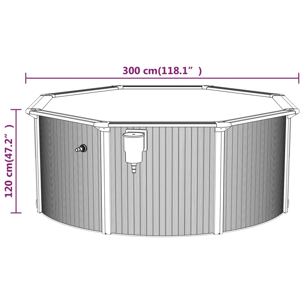 Zwembad – Tuinzwembad – Opzetzwembad – Framezwembad – Zwembadset – 300 x 120 cm – Stalen Wanden & Inclusief Filterpomp