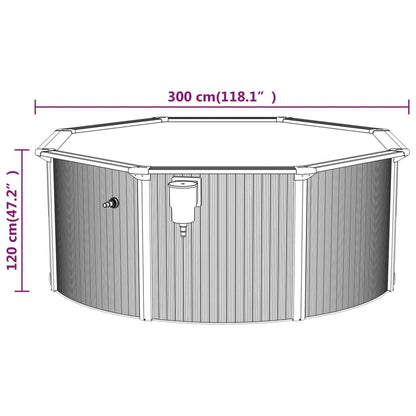Zwembad – Tuinzwembad – Opzetzwembad – Framezwembad – Zwembadset – 300 x 120 cm – Stalen Wanden & Inclusief Filterpomp