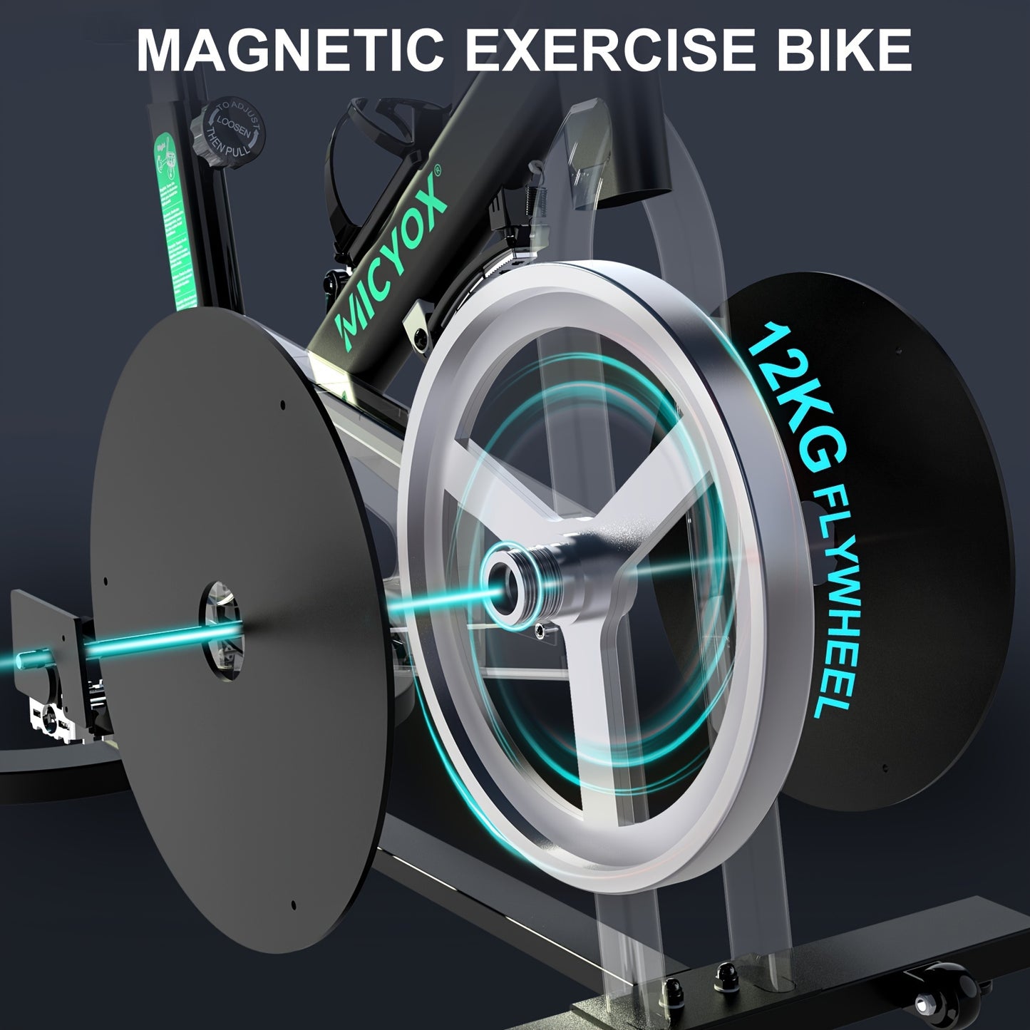 Magnetische Riemaandrijving – Fitness Aandrijving – Belt Drive – Loopband Riemaandrijving – Hometrainer Aandrijving – Zwart-Wit Design – Stil En Duurzaam – Robuust Ijzeren Frame