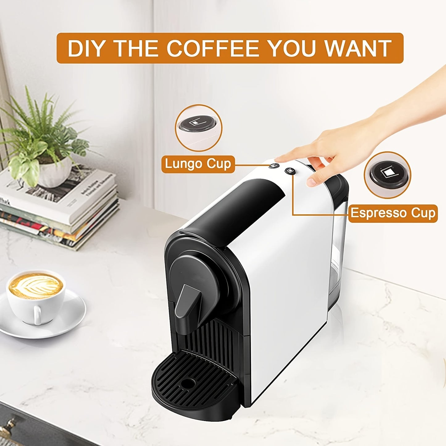 4-in-1 Koffiecapsule Machine – Koffiemachine – Espressoapparaat – Capsulezetapparaat – Koffiezetter – Multifunctioneel – Warm en Koud – Snel Op Temperatuur – Wit – Aluminiumlegering