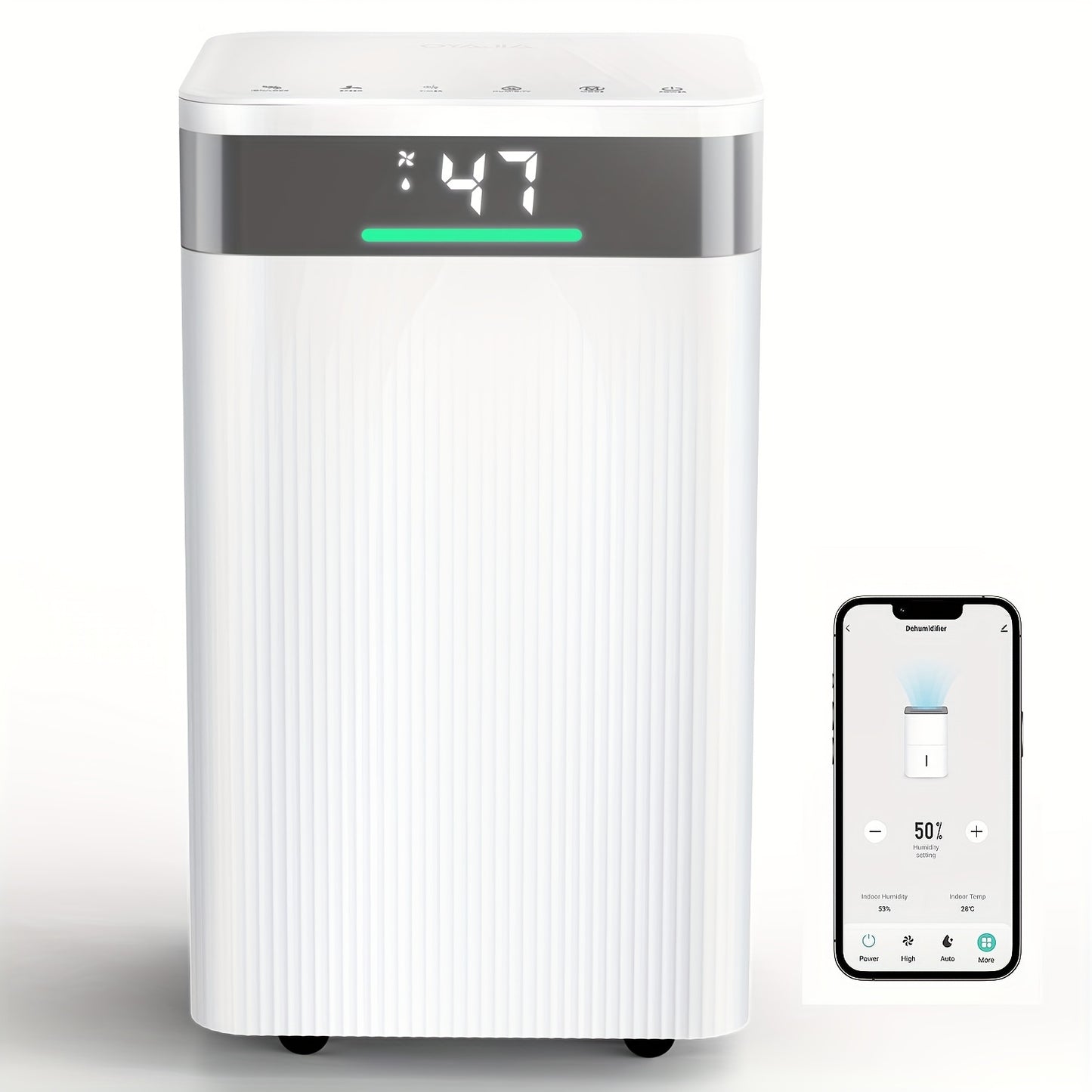 Luchtontvochtiger – Ontvochtiger – Vochtvreter – Dehumidifier – Vochtbestrijder – 14L per dag Ontvochtiging – WiFi App Bediening & Automatische Vochtigheidssensor