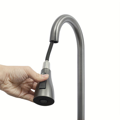 Keukenspoelbak – Enkele Spoelbak – Gootsteen – Wasbak – Spoelbakken – Roestvrij Staal 304 – Uitneembare Kraan – Inclusief Snijplank & Afdruipmand – Afmeting 68x45x21 cm – Donkergrijs