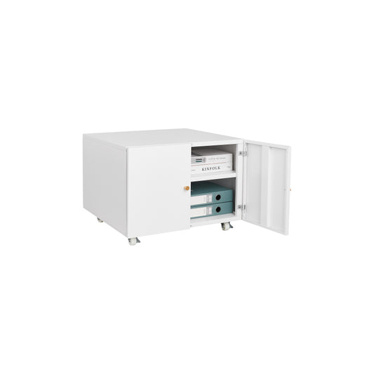 Printerstandaard – Printertafel – Printerwagen – Faxstandaard – Opbergrek – Aluminiumlegering – In Hoogte Verstelbare Schappen – Zwenkwielen Met Rem – Opvouwbaar Design – Wit